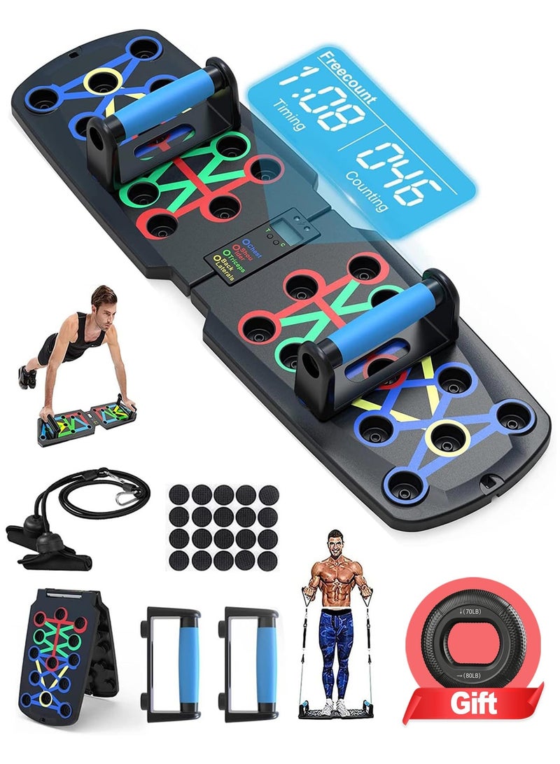 Chillspace Automatic Count Push Up Board, 30 in 1 Home Workout Equipment Set with Foldable Push Up Board, Resistance Band, Back, Abdominal Workout, Home Gym Equipment - Image 1